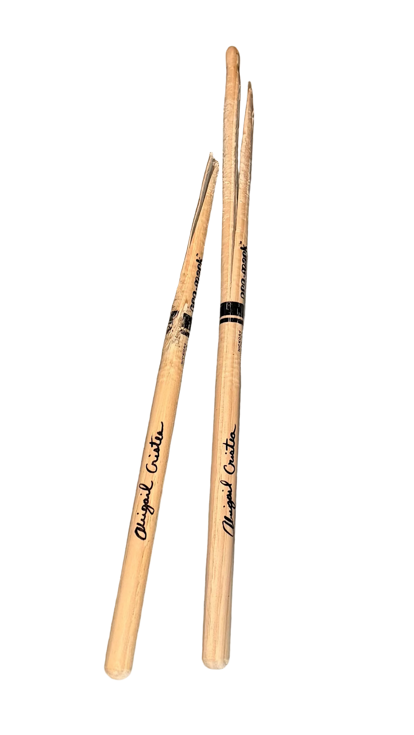 Broken Drumsticks signed by Abigail
